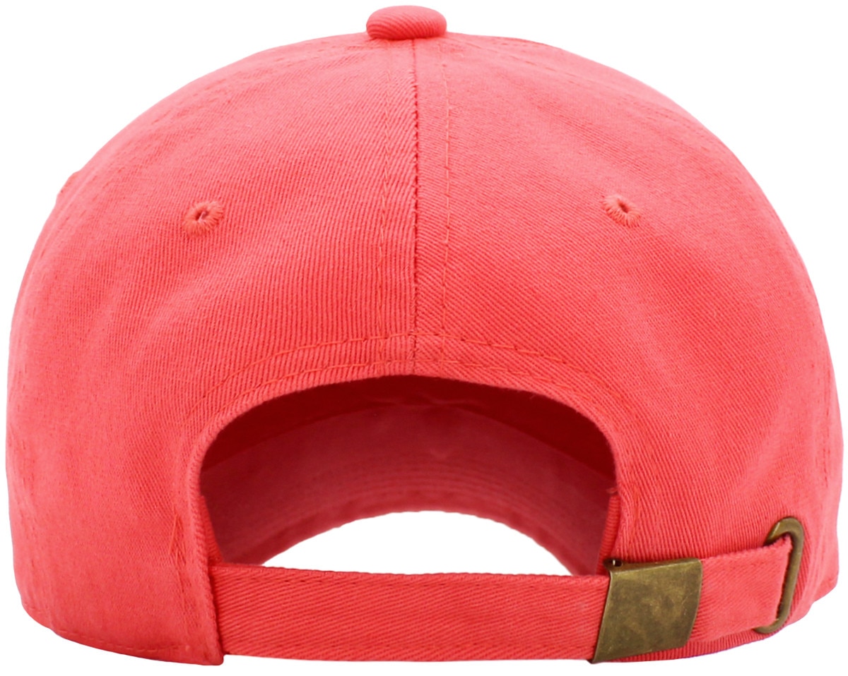 Coral Low Profile Baseball Caps Back View